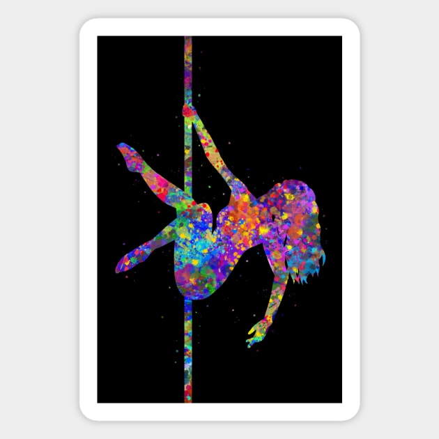 Pole dance watercolor Magnet by Yahya Art